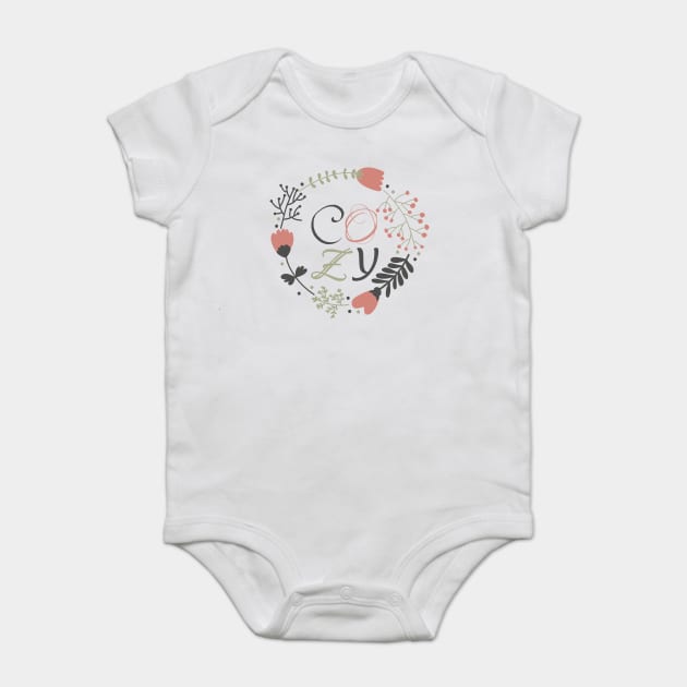 Cozy Country House Design White Baby Bodysuit by Qwerdenker Music Merch